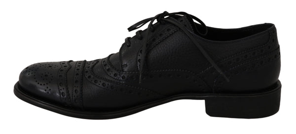 Blaue Leder Wingtip Oxford Dress Schuhe