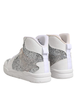 Weiß Silber High Top Frauen Turnschuhe Schuhe