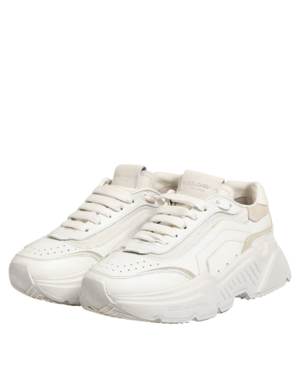 Weiße DAYMASTER Kalbsleder Sneakers Schuhe