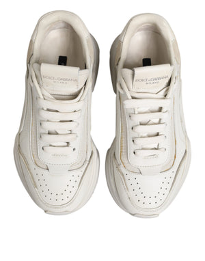 Weiße DAYMASTER Kalbsleder Sneakers Schuhe