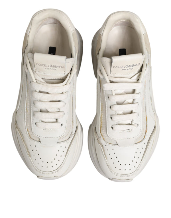 Weiße DAYMASTER Kalbsleder Sneakers Schuhe
