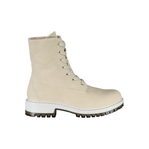 Grauer Polyester Damenstiefel
