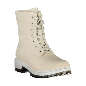 Grauer Polyester Damenstiefel