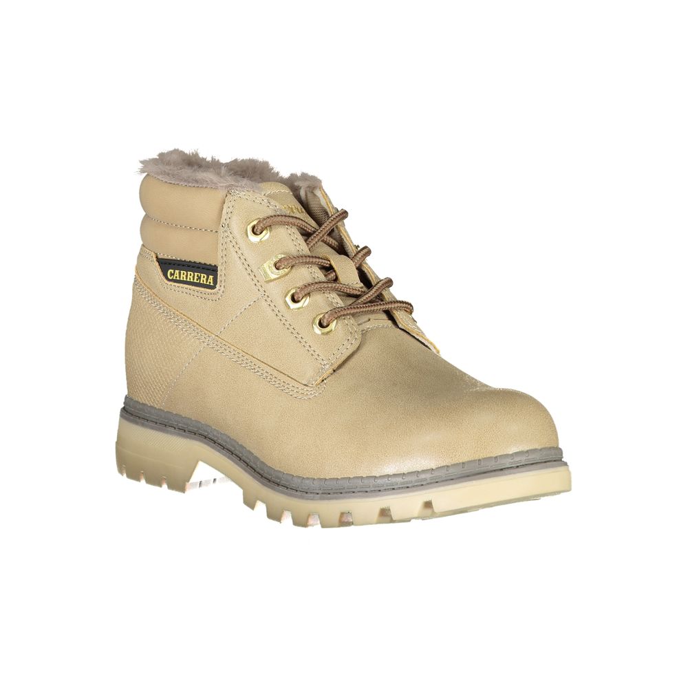 Beige Polyester Damenstiefel