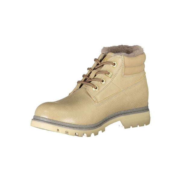 Beige Polyester Damenstiefel
