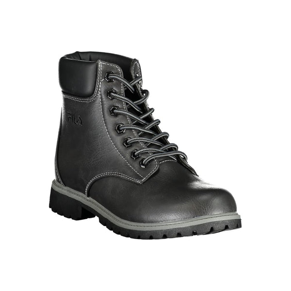 Schwarzer Polyester Damenstiefel