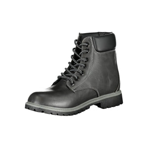 Schwarzer Polyester Damenstiefel