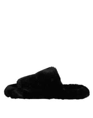 Schwarzer Polyester-Samt Pantoffel Schuhe