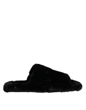 Schwarzer Polyester-Samt Pantoffel Schuhe