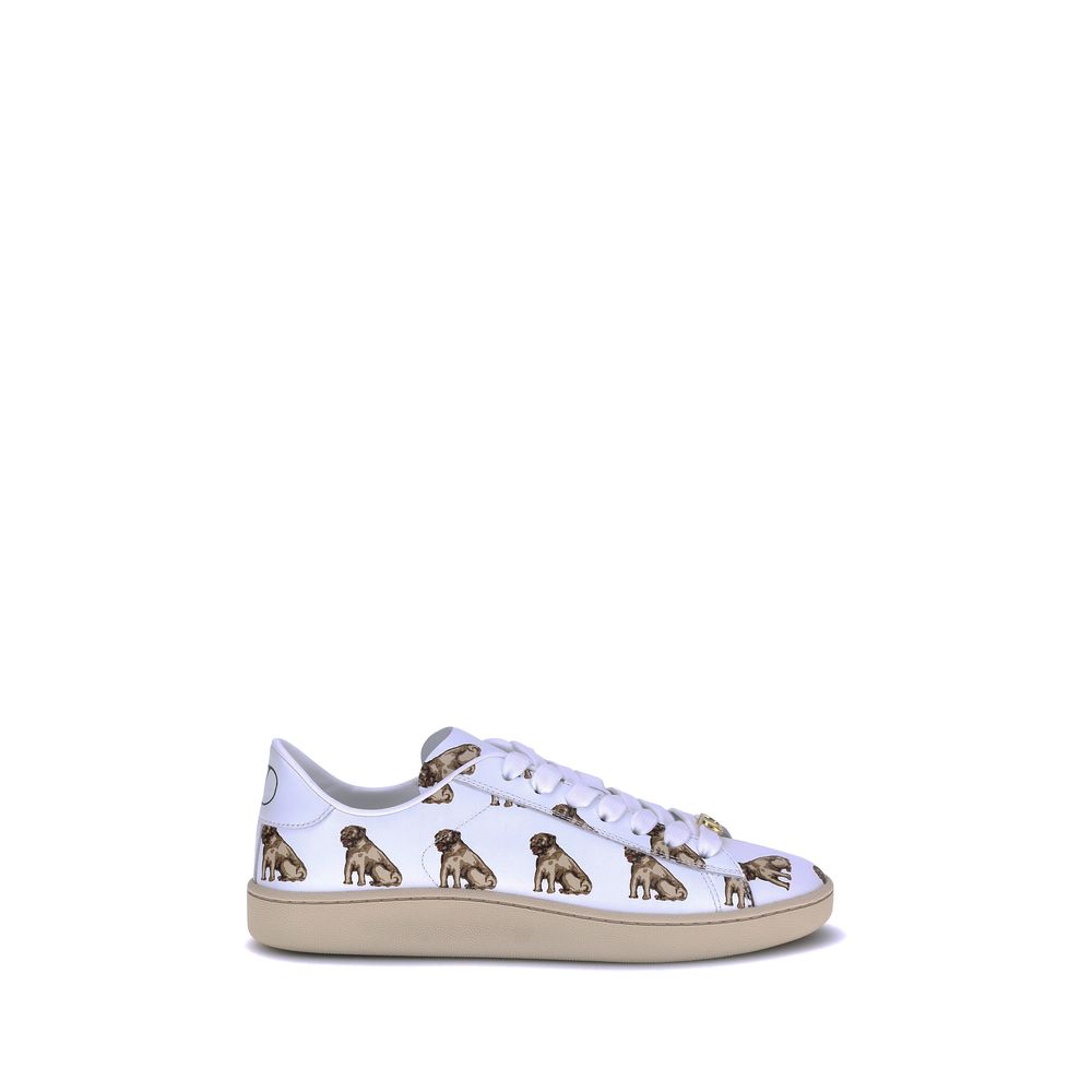 Weiße Kalbshaut Bos Taurus Sneakers mit niedrigem Schaft