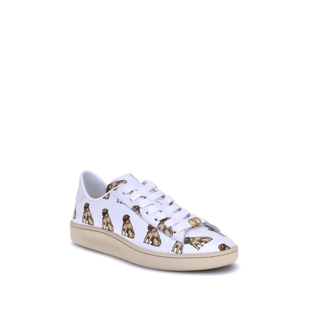Weiße Kalbshaut Bos Taurus Sneakers mit niedrigem Schaft