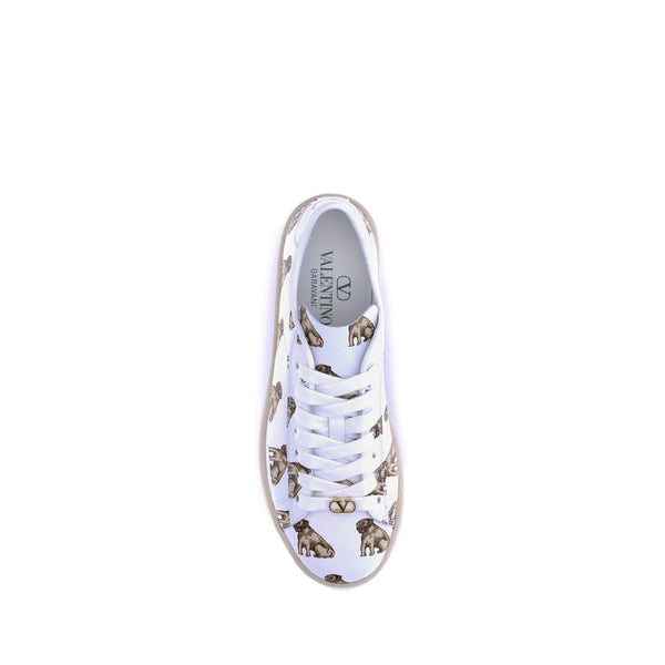 Weiße Kalbshaut Bos Taurus Sneakers mit niedrigem Schaft