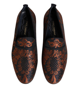 Schwarze Jacquard Polyester Slipper Schuhe