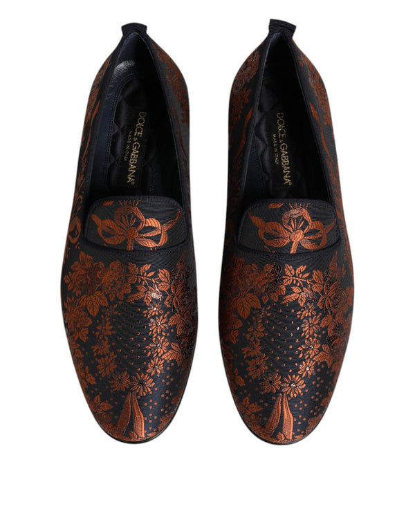 Schwarze Jacquard Polyester Slipper Schuhe