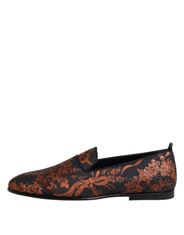 Schwarze Jacquard Polyester Slipper Schuhe