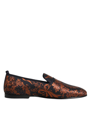 Schwarze Jacquard Polyester Slipper Schuhe