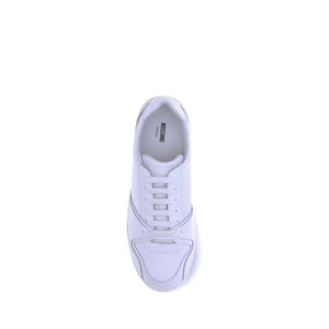 Weiße Gummisohle Sneakers mit niedrigem Schaft