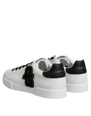 Weiß DG Logo Portofino Low Top Turnschuhe Schuhe