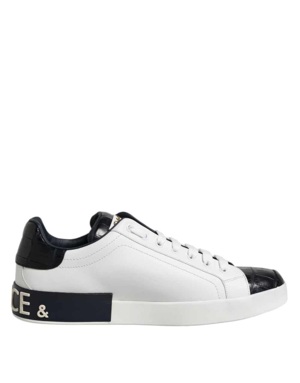 Weiß Schwarz Leder Portofino Sneaker Schuhe
