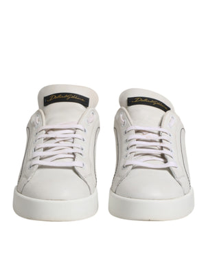 Weiß Gold Leder Low Top Sneakers Schuhe