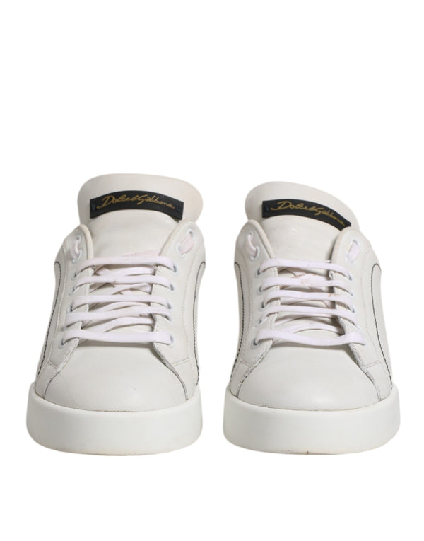 Weiß Gold Leder Low Top Sneakers Schuhe