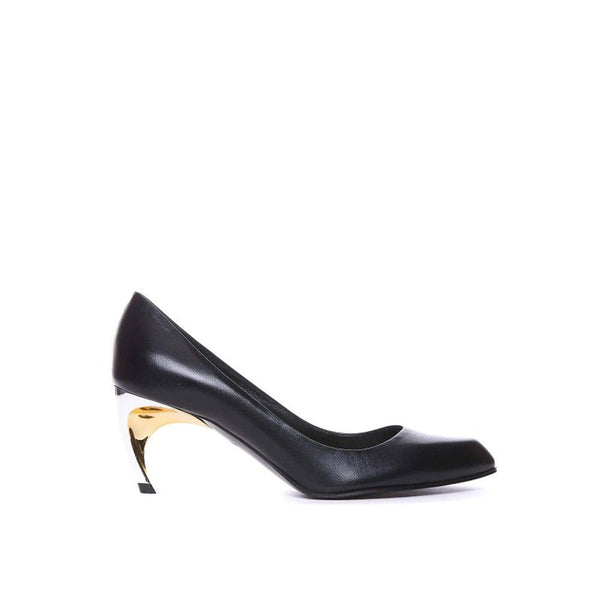 Schwarze High-Heel-Pumps aus Lammleder