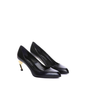 Schwarze High-Heel-Pumps aus Lammleder