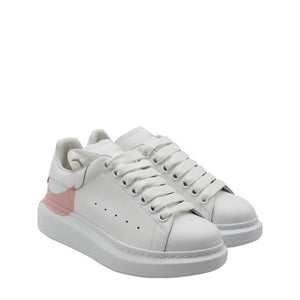 Weiße Kalbshaut-Sneaker mit klobiger Sohle