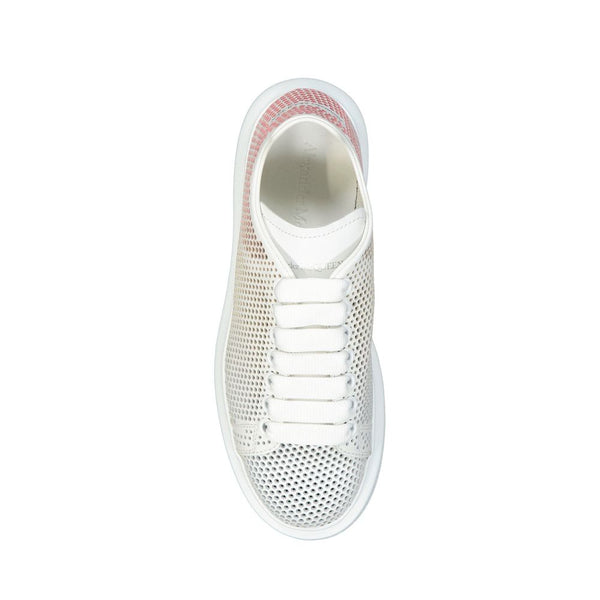 Weiße Kalbshaut-Sneaker mit klobiger Sohle