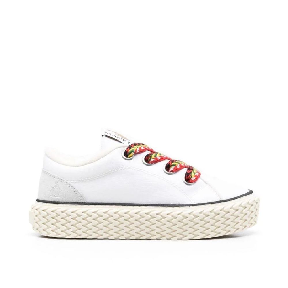 Weiße Low-Top-Sneaker aus Baumwolle