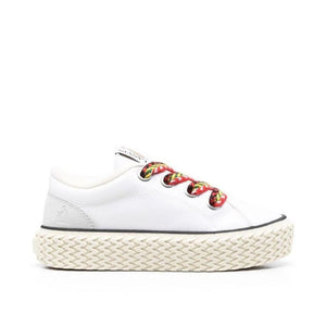 Weiße Low-Top-Sneaker aus Baumwolle