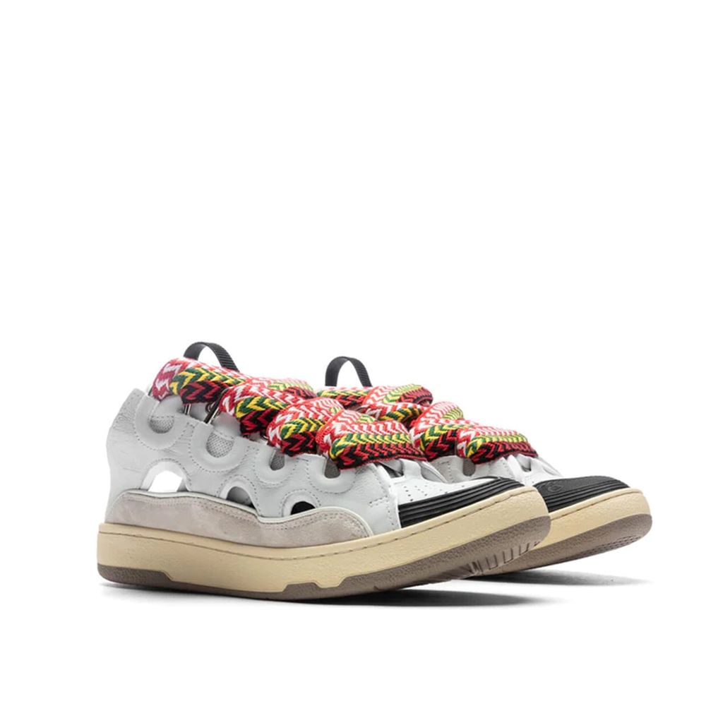 Weiße Plateau-Sneaker aus Kalbsleder