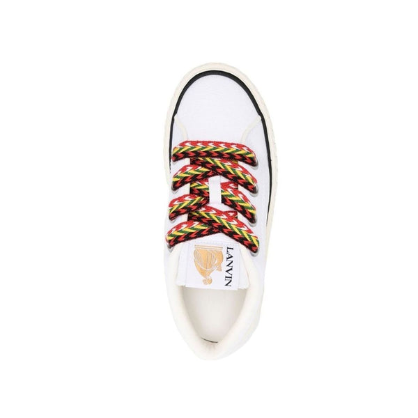 Weiße Low-Top-Sneaker aus Baumwolle