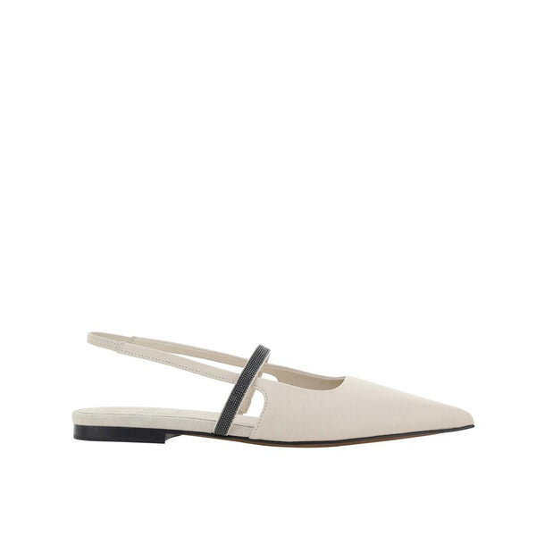 Weiße Ballettschuhe aus Kalbsleder