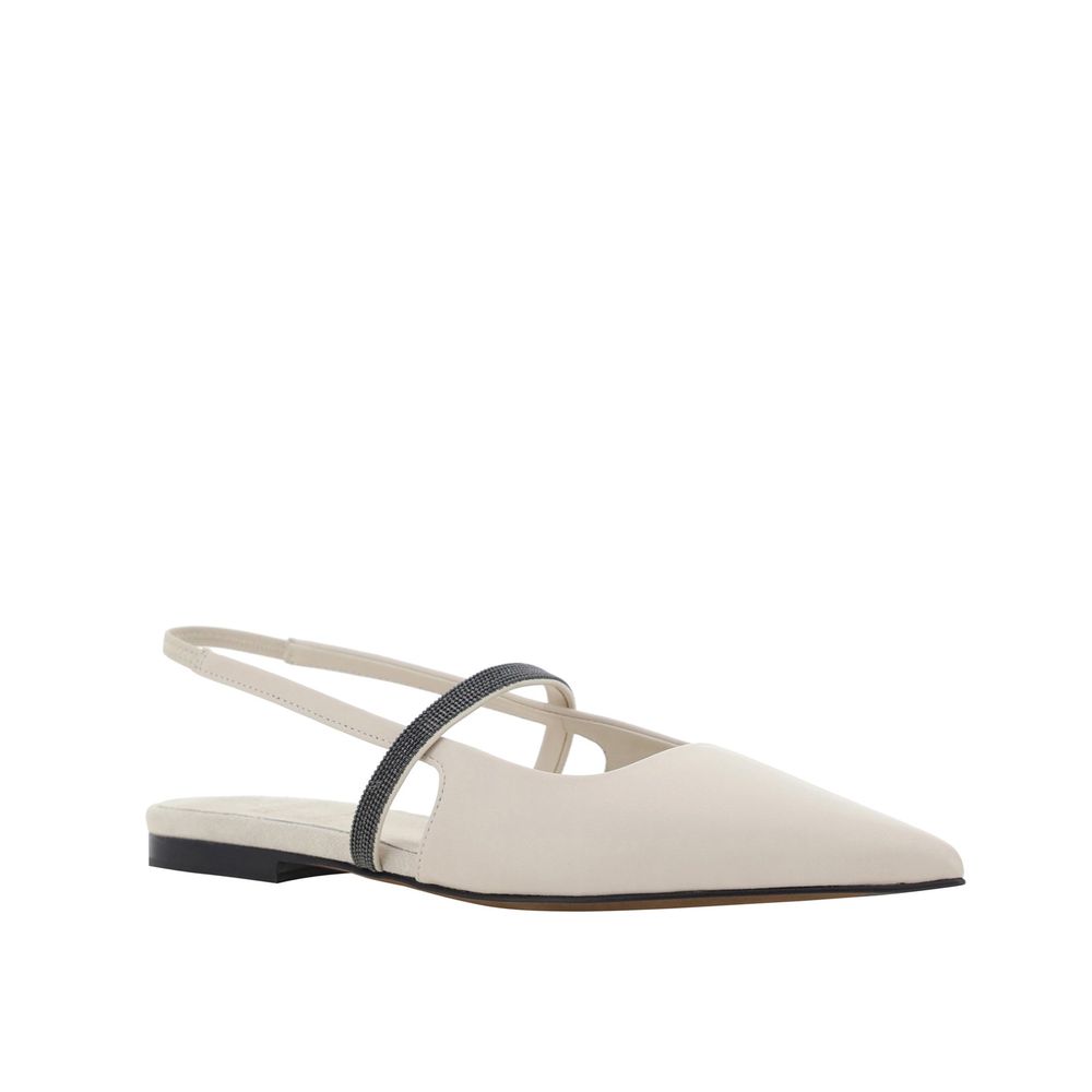 Weiße Ballettschuhe aus Kalbsleder