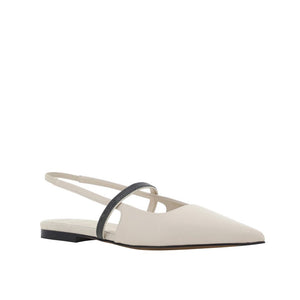 Weiße Ballettschuhe aus Kalbsleder