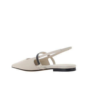 Weiße Ballettschuhe aus Kalbsleder