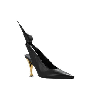 Schwarze Pumps aus Kalbsleder mit hohem Absatz