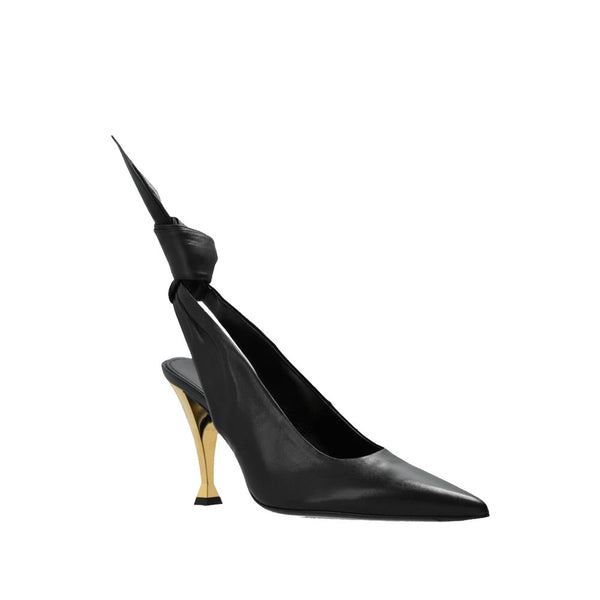 Schwarze Pumps aus Kalbsleder mit hohem Absatz