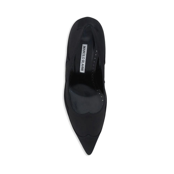 Schwarze Seidenpumps mit hohem Absatz