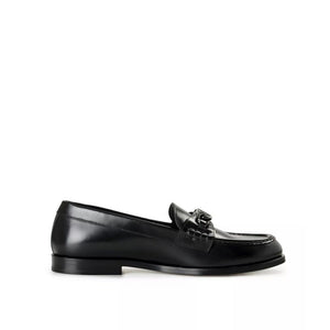 Elegante schwarze Lederslipper