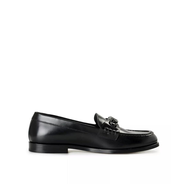 Elegante schwarze Lederslipper