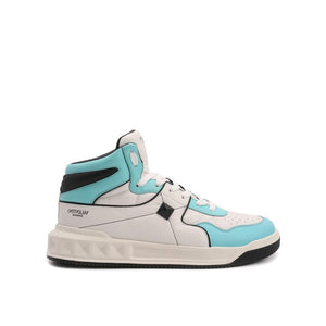 Weiße High-Top-Sneaker aus Kalbsleder