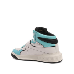 Weiße High-Top-Sneaker aus Kalbsleder