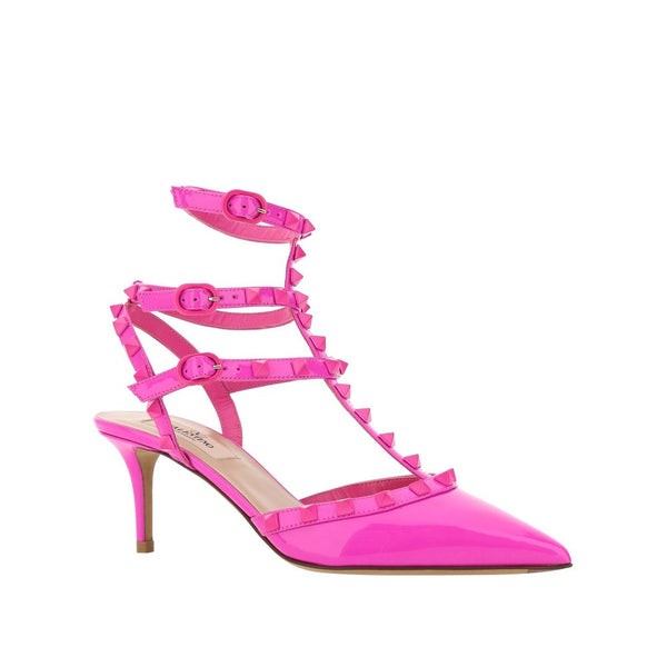 Bunte Kalbshaut Pumps mit Mittelhohen Absätzen