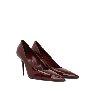 Plateau-Pumps aus rotem Kalbsleder