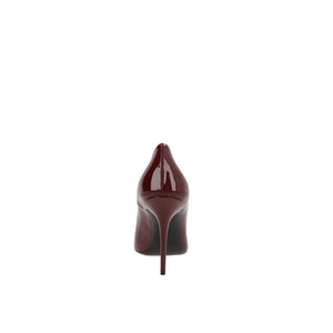 Plateau-Pumps aus rotem Kalbsleder