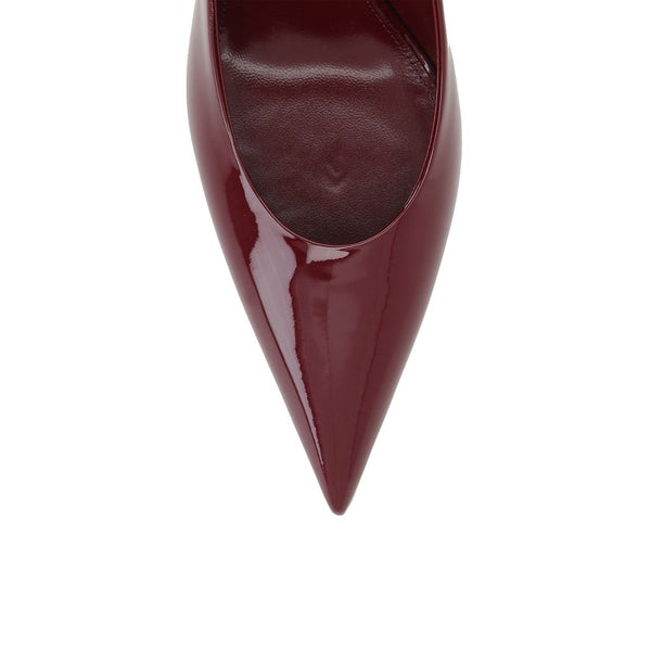 Plateau-Pumps aus rotem Kalbsleder