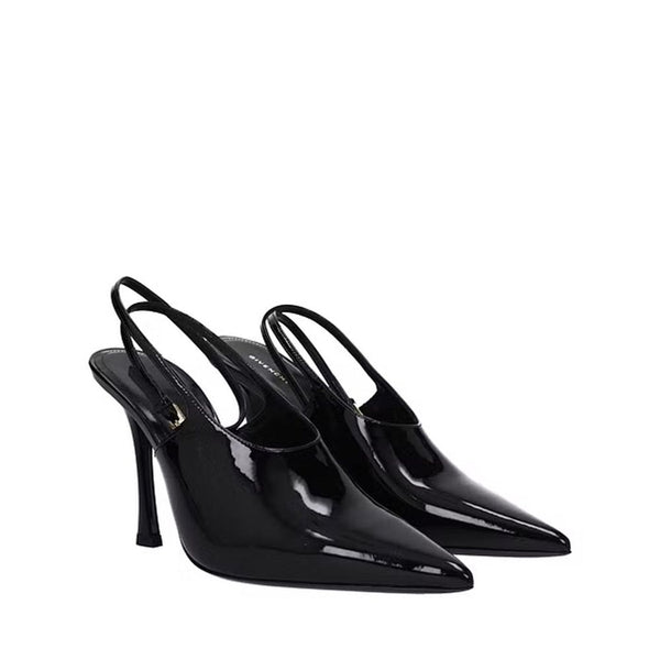 Schwarze High-Heel-Pumps aus Kalbsleder