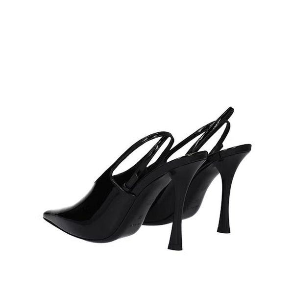 Schwarze High-Heel-Pumps aus Kalbsleder